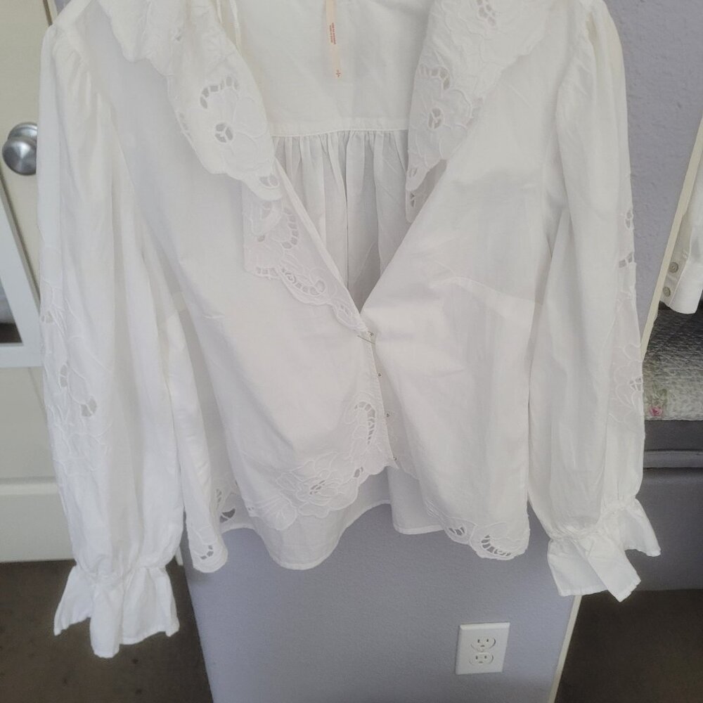 Free People White Lace Blouse